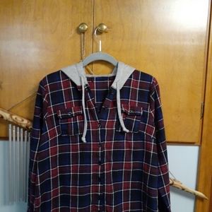 Womens plaid hoodie size small